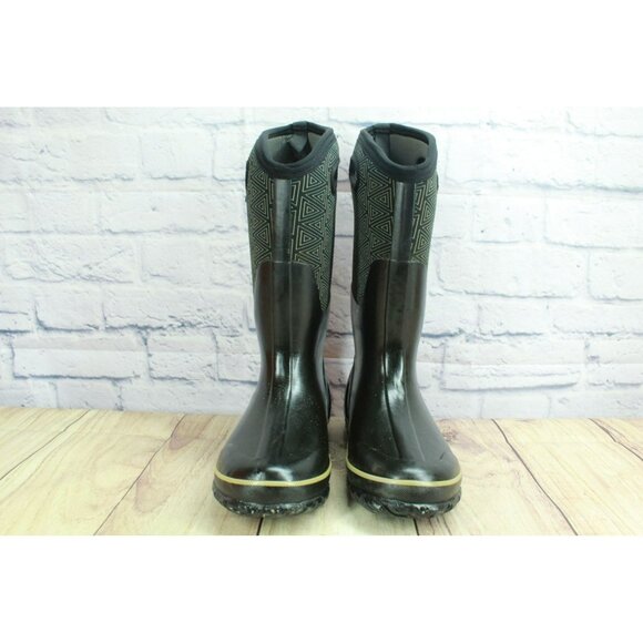 Bogs Classic Triangle Black Rubber Non-slip Non-marking Rain Boots Size 8 - Picture 4 of 9